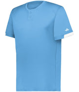 Augusta Sportswear YOUTH ON THE RISE TWO - BUTTON BASEBALL JERSEY 295000 COLUMBIA BLUE/WHITE (BA) S