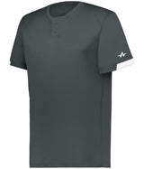 Augusta Sportswear YOUTH ON THE RISE TWO - BUTTON BASEBALL JERSEY 295000 GRAPHITE/WHITE (BA) S