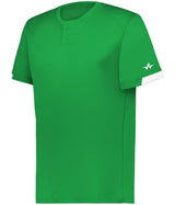 Augusta Sportswear YOUTH ON THE RISE TWO - BUTTON BASEBALL JERSEY 295000 KELLY/WHITE (BA) S