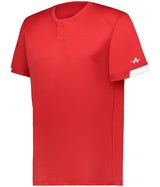 Augusta Sportswear YOUTH ON THE RISE TWO - BUTTON BASEBALL JERSEY 295000 RED/WHITE (BA) S