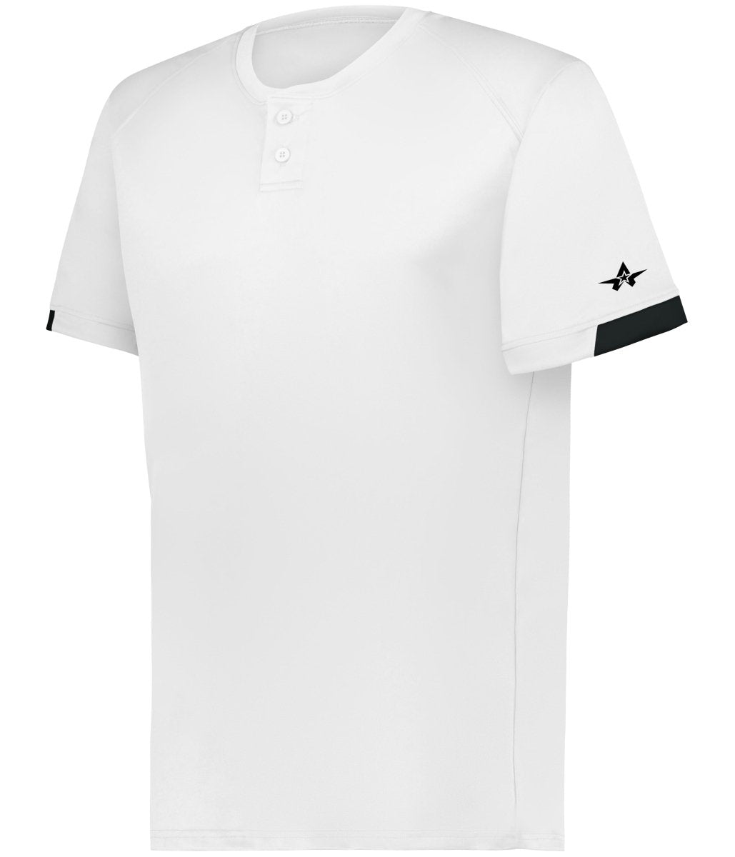 Augusta Sportswear YOUTH ON THE RISE TWO - BUTTON BASEBALL JERSEY 295000 WHITE/BLACK (BA) S
