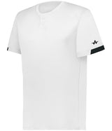 Augusta Sportswear YOUTH ON THE RISE TWO - BUTTON BASEBALL JERSEY 295000 WHITE/BLACK (BA) S
