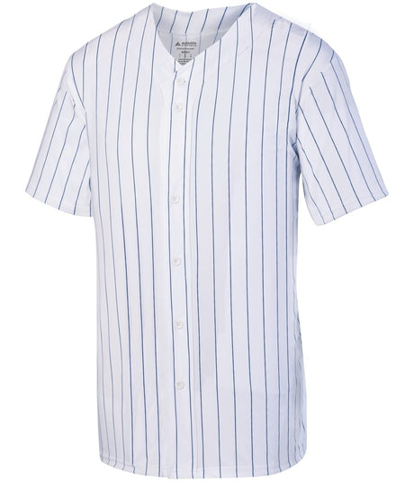 Augusta Sportswear Youth Pinstripe Full - Button Jersey 1686 WHITE/NAVY S