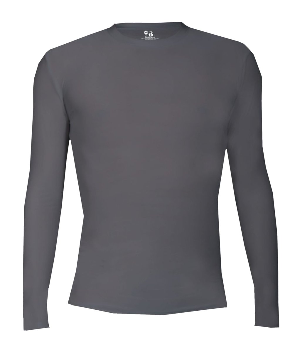 Augusta Sportswear YOUTH PRO COMPRESSION LONG SLEEVE CREW 260500 GRAPHITE (BA) S