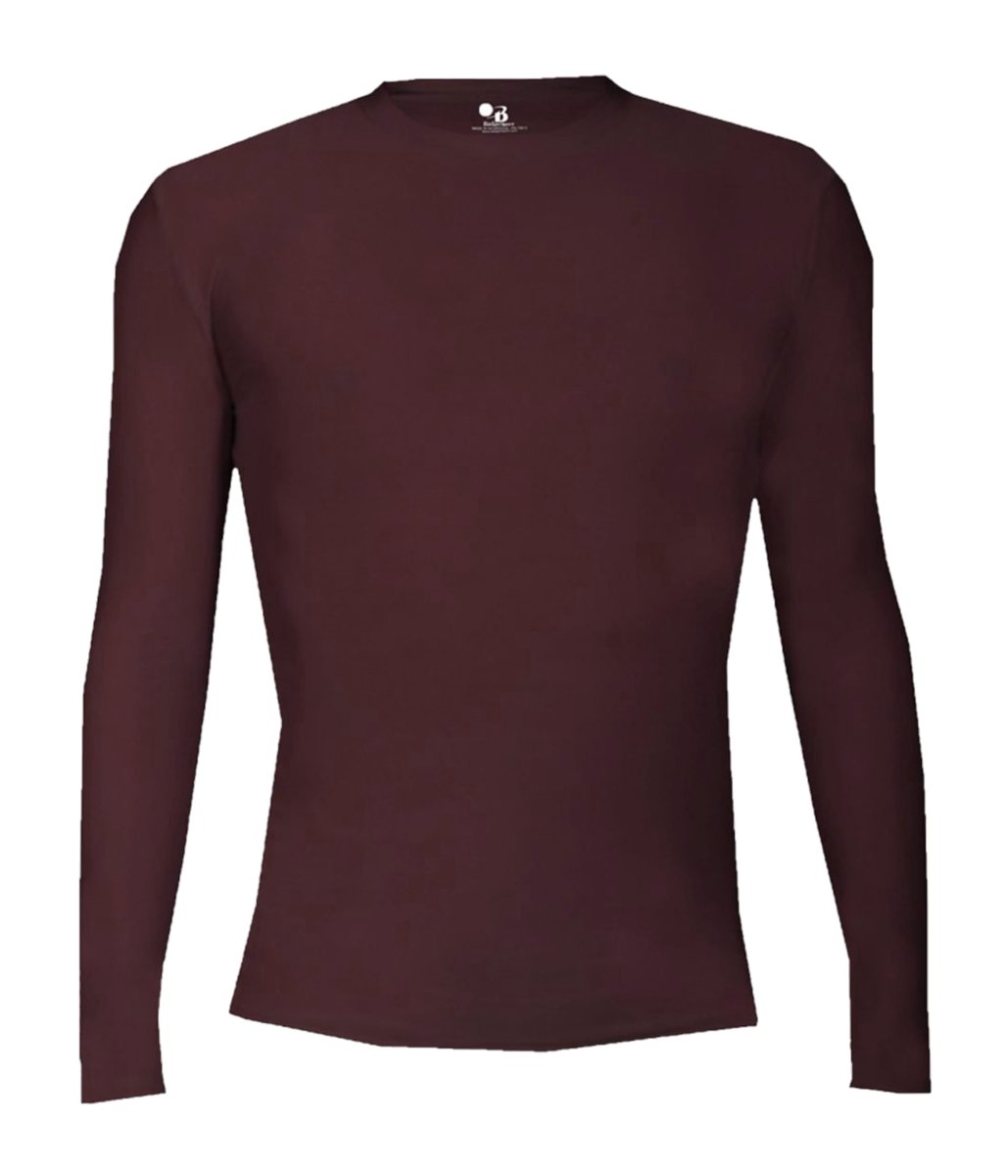 Augusta Sportswear YOUTH PRO COMPRESSION LONG SLEEVE CREW 260500 MAROON (BA) S