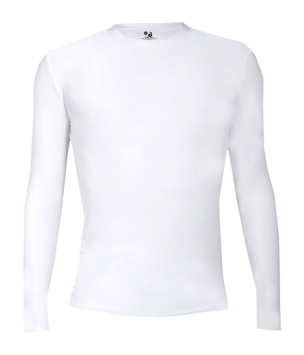 Augusta Sportswear YOUTH PRO COMPRESSION LONG SLEEVE CREW 260500 WHITE S