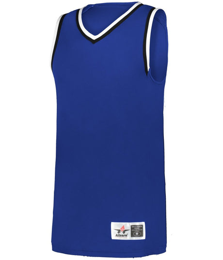 Augusta Sportswear YOUTH RETRO BASKETBALL JERSEY - Augusta Sportswear A53000 ROYAL/BLACK/WHITE (BA) S