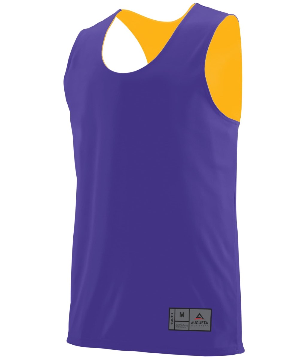 Augusta Sportswear Youth Reversible Wicking Jersey 149 PURPLE/GOLD S
