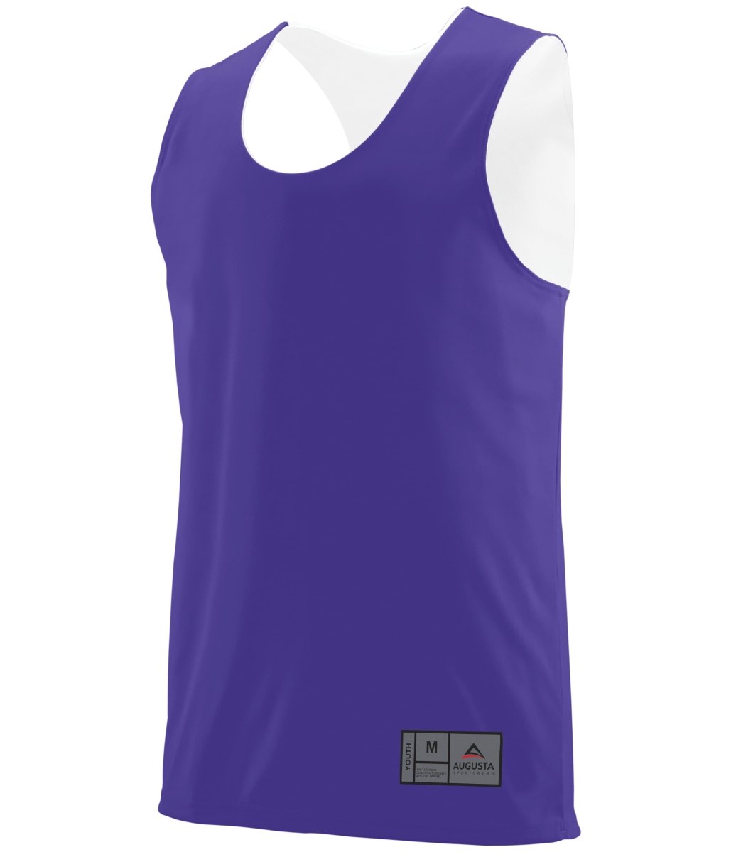 Augusta Sportswear Youth Reversible Wicking Jersey 149 PURPLE/WHITE S