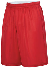 Augusta Sportswear Youth Reversible Wicking Shorts 1407 RED/WHITE S