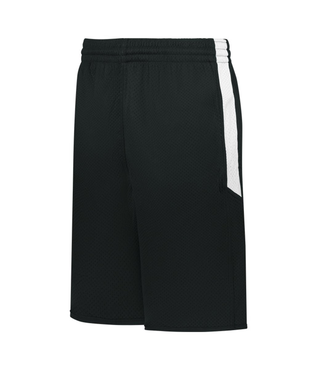 Augusta Sportswear YOUTH SINGLE - PLY REVERSIBLE BASKETBALL SHORTS 589PSPY BLACK/WHITE (BA) S