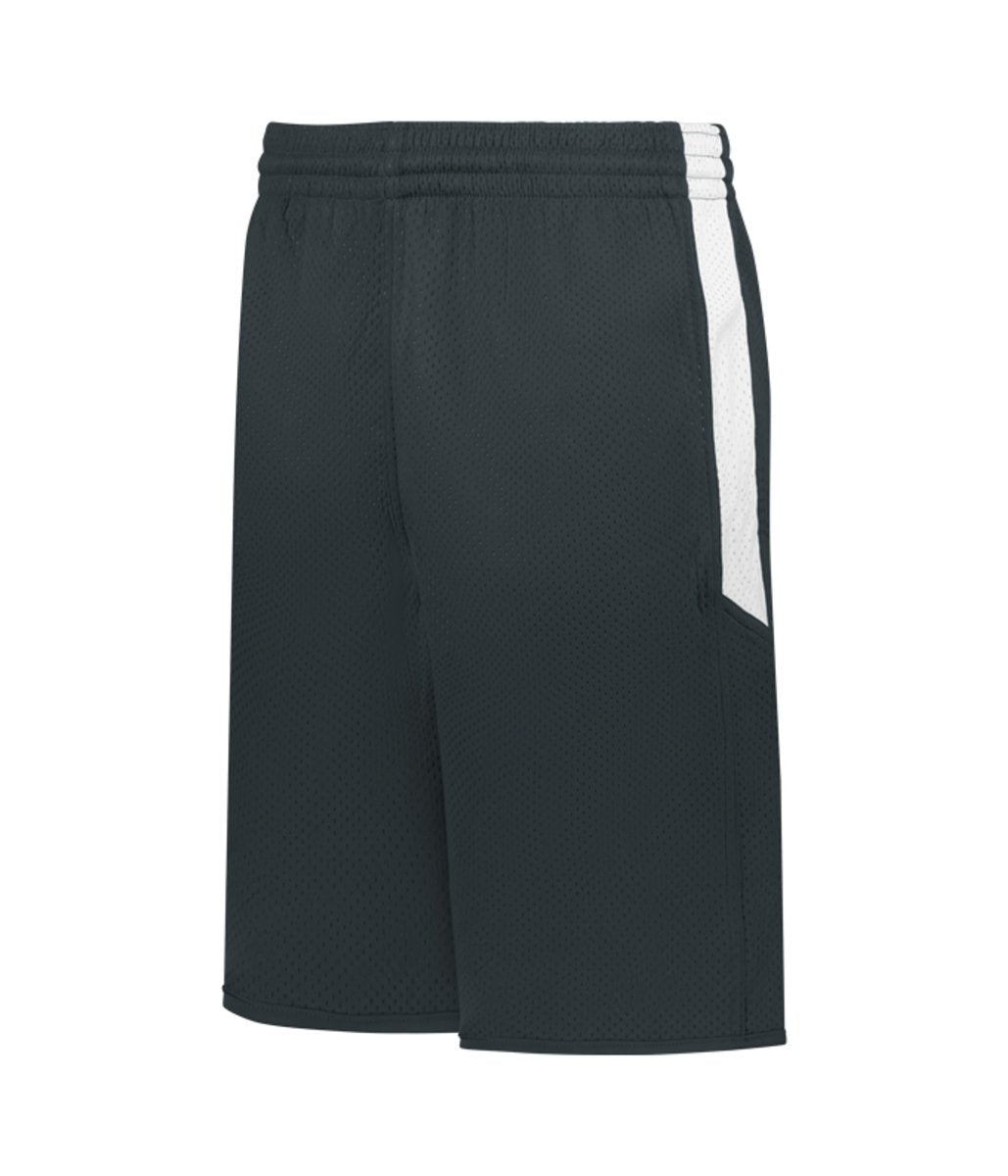 Augusta Sportswear YOUTH SINGLE - PLY REVERSIBLE BASKETBALL SHORTS 589PSPY CHARCOAL SOLID/WHITE (BA) S