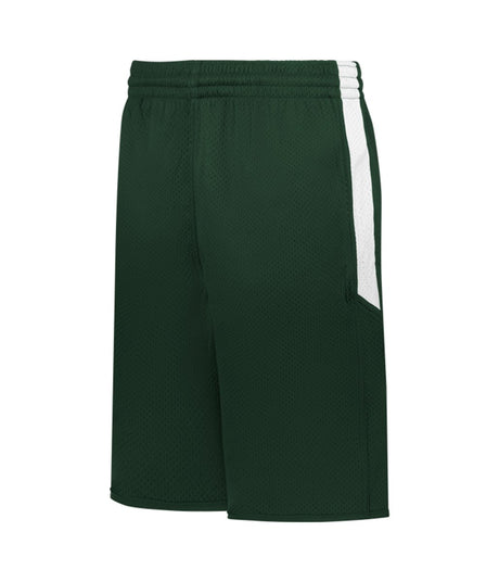 Augusta Sportswear YOUTH SINGLE - PLY REVERSIBLE BASKETBALL SHORTS 589PSPY FOREST/WHITE (BA) S