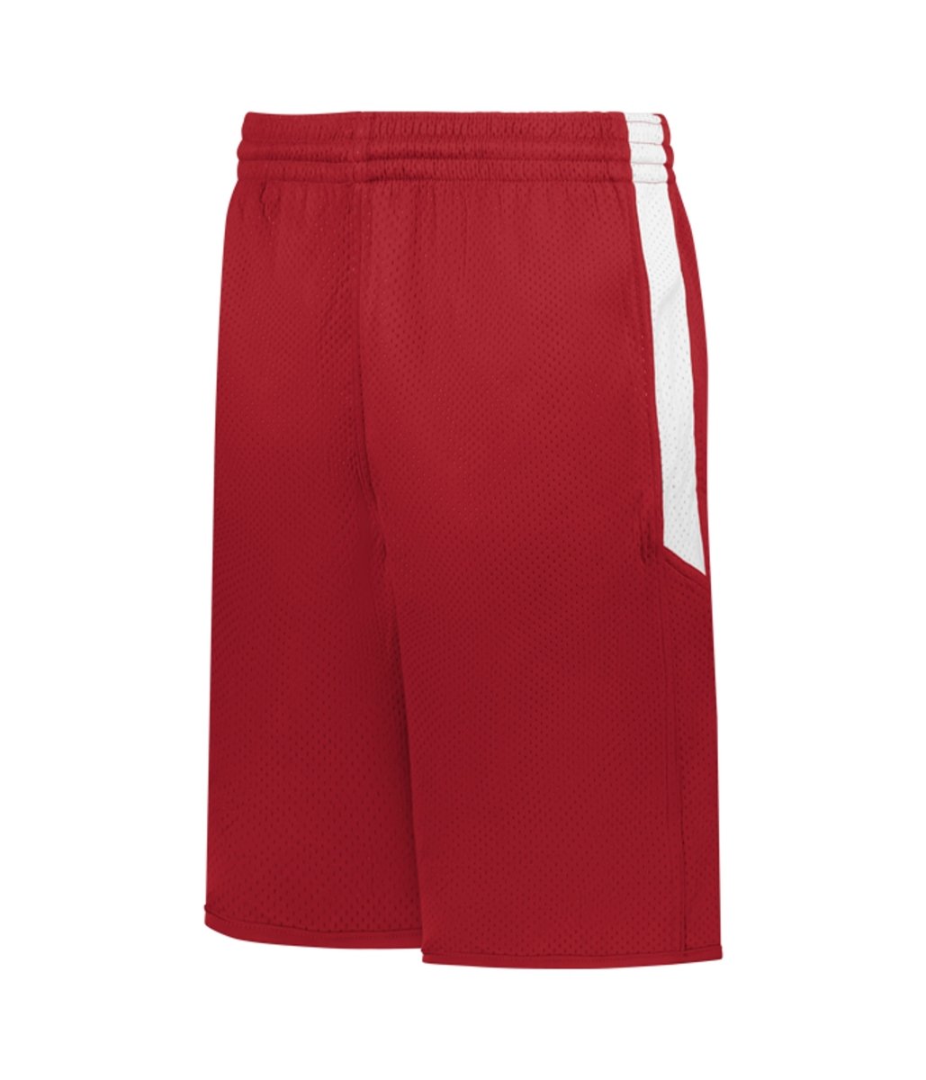 Augusta Sportswear YOUTH SINGLE - PLY REVERSIBLE BASKETBALL SHORTS 589PSPY RED/WHITE (BA) S