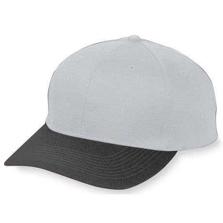 Augusta Sportswear Youth Six - Panel Cotton Twill Low - Profile Cap 6206 SILVER GREY/BLACK OS