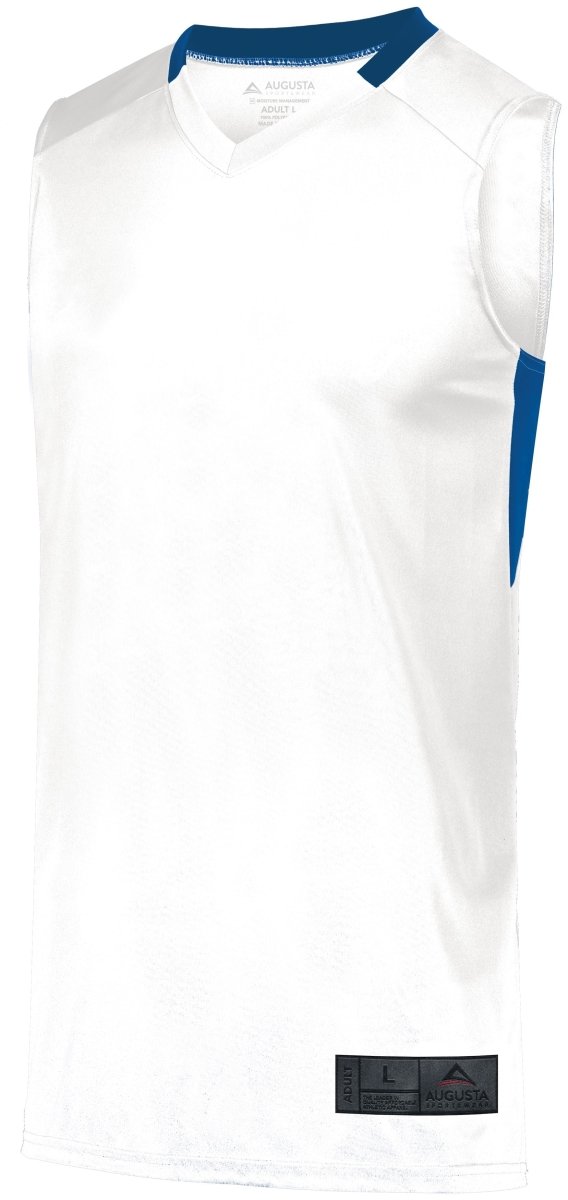 Augusta Sportswear Youth Step - Back Basketball Jersey 1731 WHITE/ROYAL S