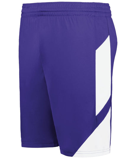 Augusta Sportswear Youth Step - Back Modern Fit Basketball Shorts 1737 PURPLE/WHITE S