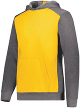 Augusta Sportswear Youth Three - Season Fleece Pullover Hoodie 6866 GOLD/CARBON HEATHER S