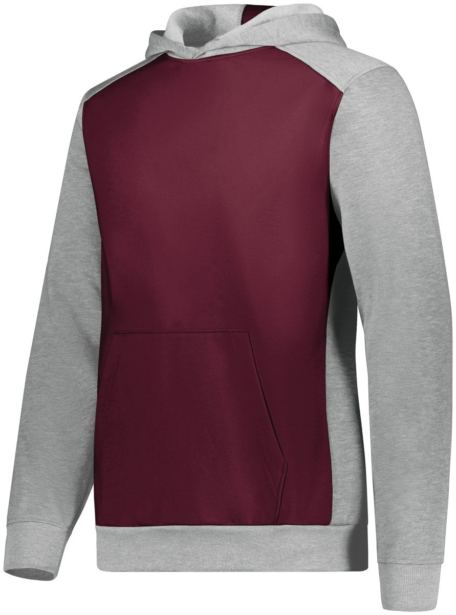 Augusta Sportswear Youth Three - Season Fleece Pullover Hoodie 6866 GOLD/CARBON HEATHER S