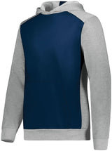 Augusta Sportswear Youth Three - Season Fleece Pullover Hoodie 6866 NAVY/GREY HEATHER XL