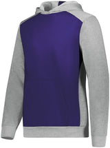 Augusta Sportswear Youth Three - Season Fleece Pullover Hoodie 6866 ORANGE/CARBON HEATHER S