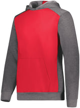 Augusta Sportswear Youth Three - Season Fleece Pullover Hoodie 6866 ROYAL/GREY HEATHER M
