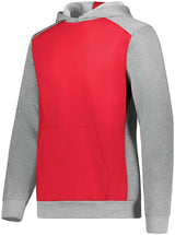 Augusta Sportswear Youth Three - Season Fleece Pullover Hoodie 6866 SCARLET/GREY HEATHER M