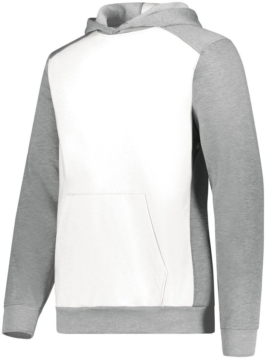 Augusta Sportswear Youth Three - Season Fleece Pullover Hoodie 6866 WHITE/GREY HEATHER M