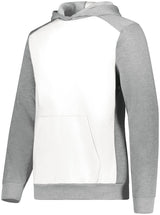 Augusta Sportswear Youth Three - Season Fleece Pullover Hoodie 6866 WHITE/GREY HEATHER M