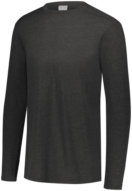 Augusta Sportswear Youth Tri - Blend Long Sleeve Tee 3076 BLACK HEATHER S