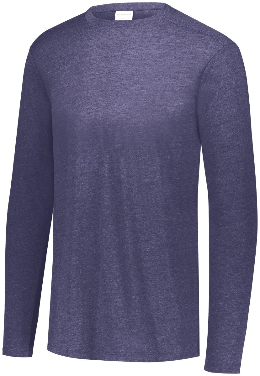 Augusta Sportswear Youth Tri - Blend Long Sleeve Tee 3076 NAVY HEATHER S