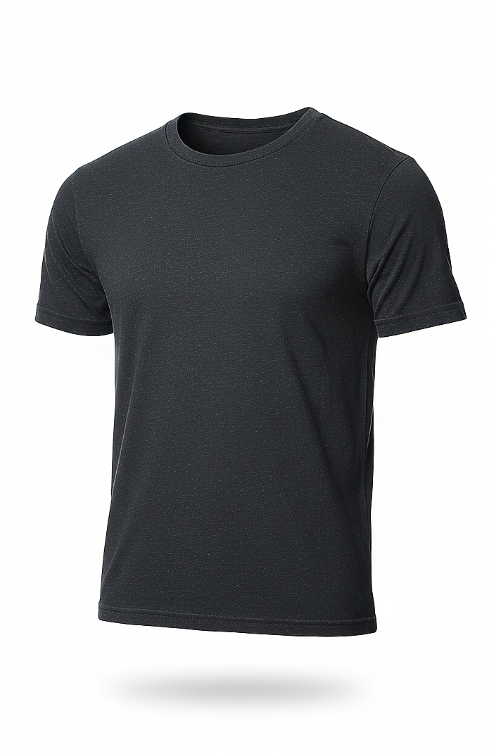 Royal Apparel B2001 Basic Supply Co. Unisex Short Sleeve 4.4 oz Blend Jersey Tee - Black
