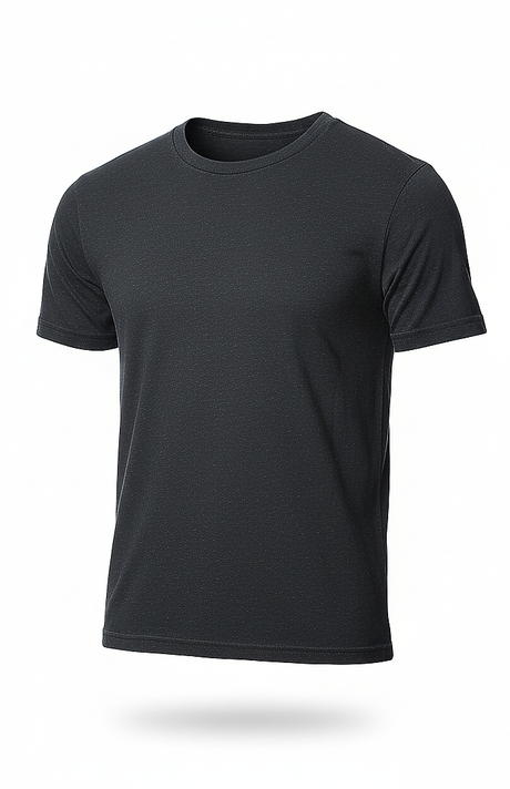 Royal Apparel B2001 Basic Supply Co. Unisex Short Sleeve 4.4 oz Blend Jersey Tee - Black