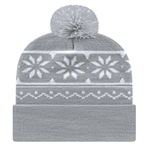 Cap America USA-Made Beanie RKF12 Snowflake Knit Cap with Cuff