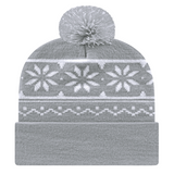 Cap America USA-Made Beanie RKF12 Snowflake Knit Cap with Cuff