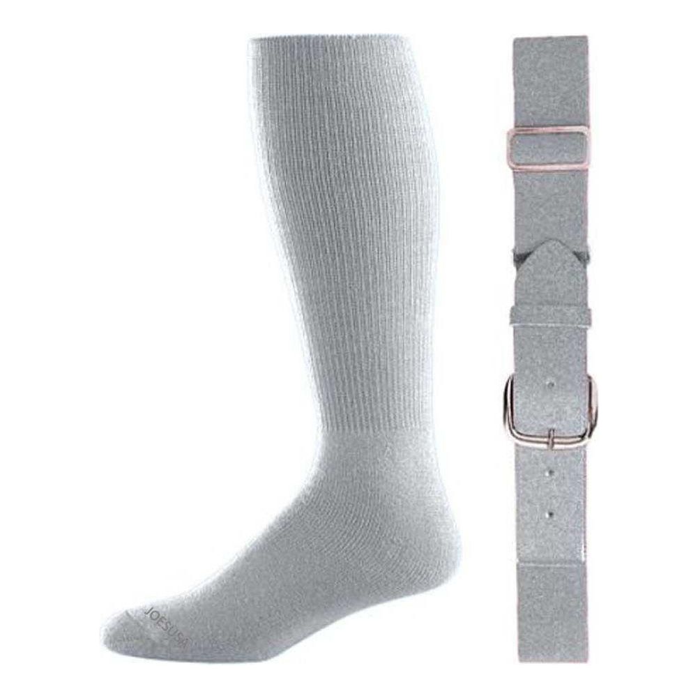 Baseball Socks & Belt Combo Set ( All Sizes & Colors Available) Gray Youth Accessories