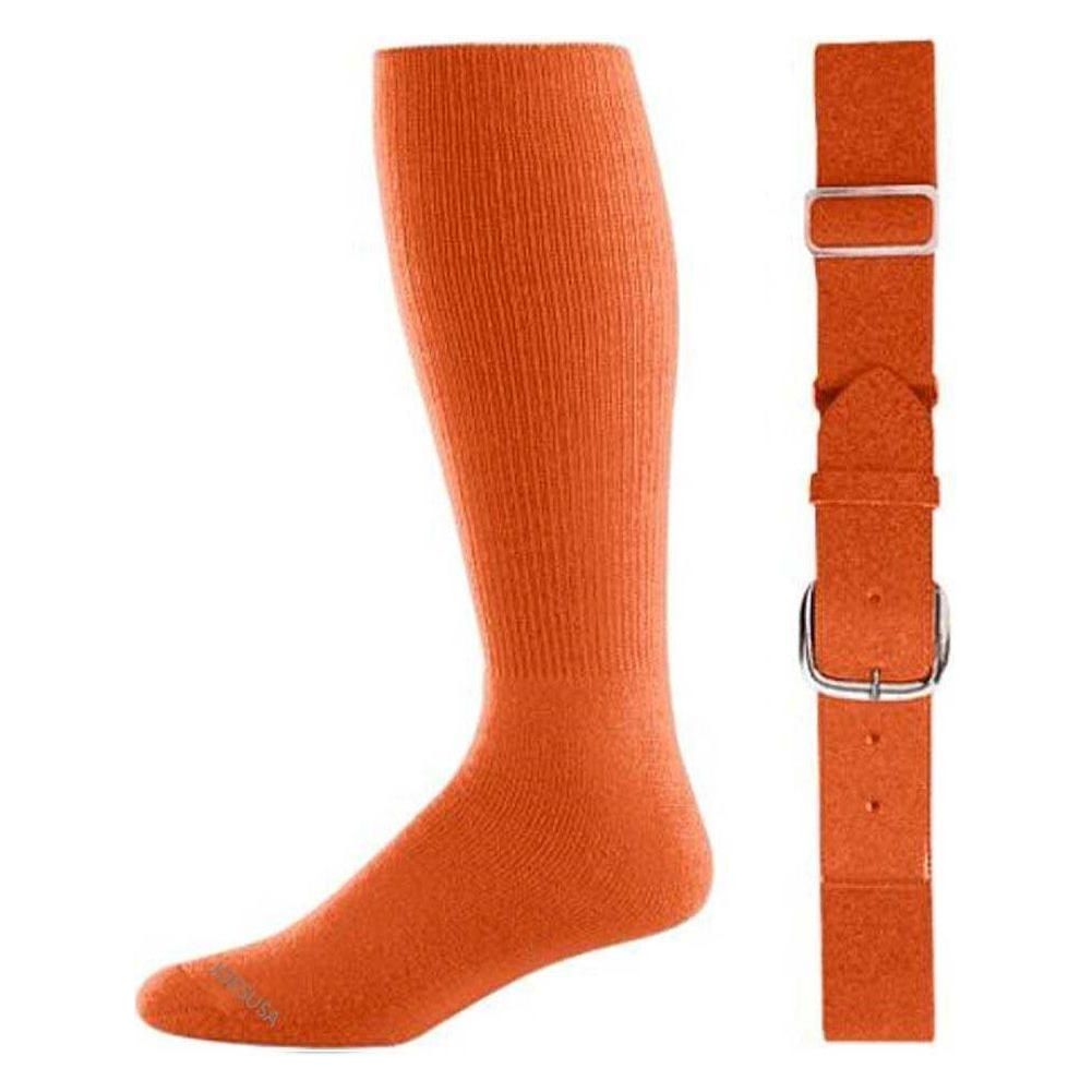 Baseball Socks & Belt Combo Set ( All Sizes & Colors Available) Orange Youth Accessories