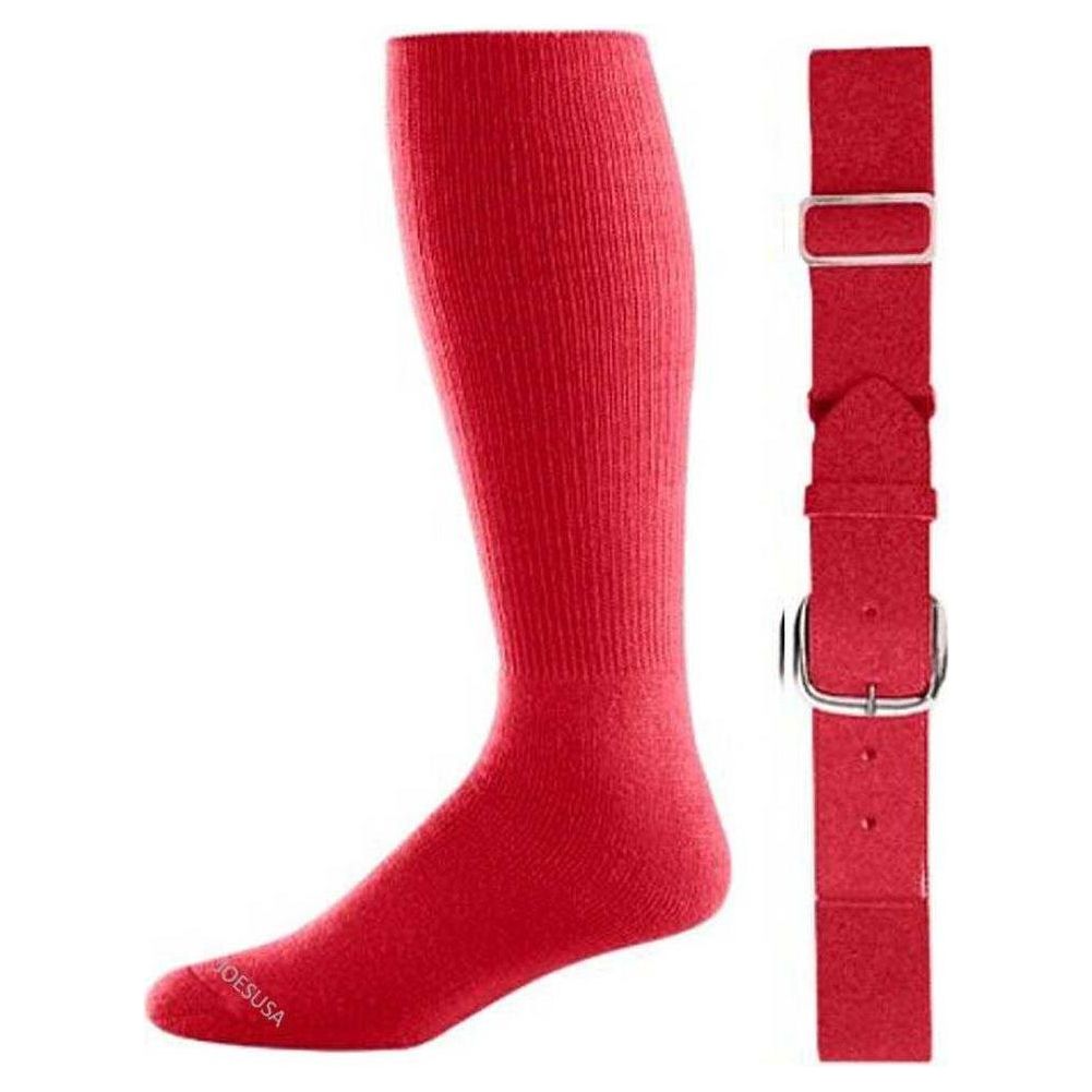 Baseball Socks & Belt Combo Set ( All Sizes & Colors Available) Red Youth Accessories