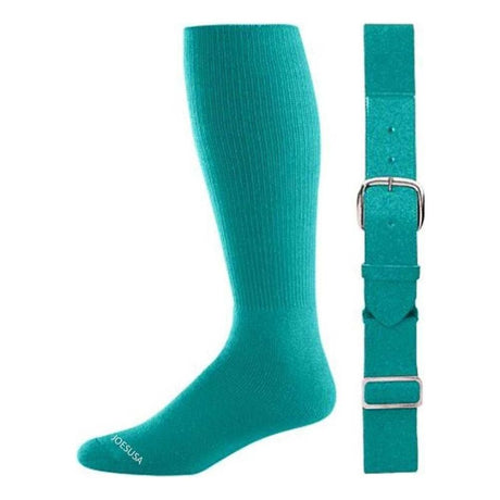 Baseball Socks & Belt Combo Set ( All Sizes & Colors Available) Teal Youth Accessories