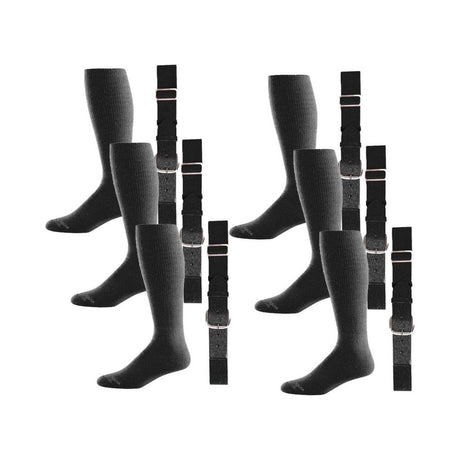 Baseball Socks & Belt Combo Set Bulk Packs of 3, 6, or 12 3 Black