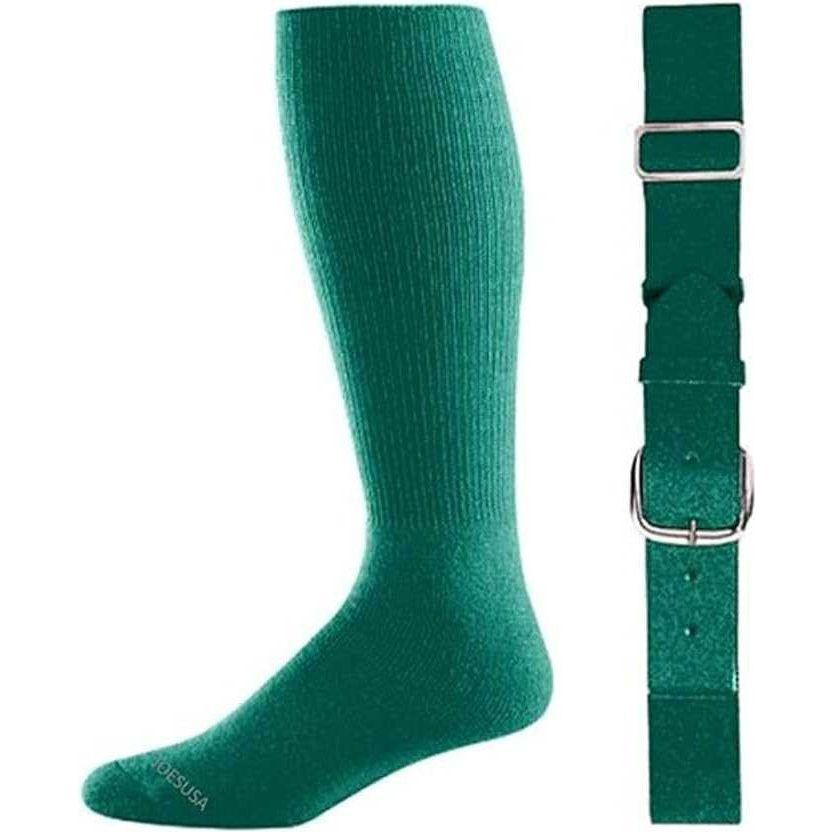 Baseball Socks & Belt Combo Set Bulk Packs of 3, 6, or 12 3 Forest