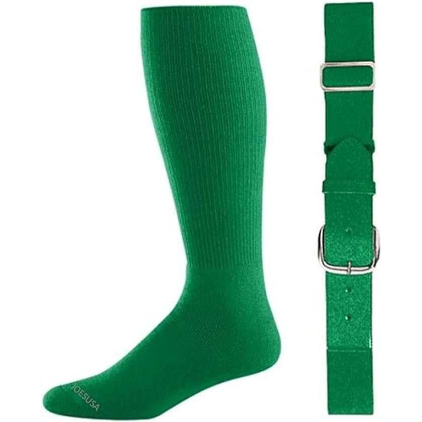 Baseball Socks & Belt Combo Set Bulk Packs of 3, 6, or 12 3 Kelly