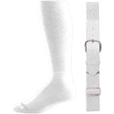 Baseball Socks & Belt Combo Set Bulk Packs of 3, 6, or 12 3 White