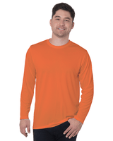 Bayside 5360 Unisex USA - Made Performance Long Sleeve T-Shirt Bright Orange S Long Sleeve T-Shirts