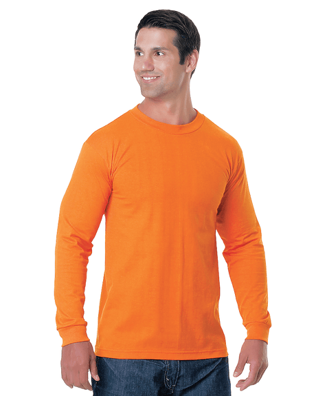 Bayside Men's USA - Made 50/50 Long Sleeve T-Shirt - Bayside 1715 Safety Orange S Long Sleeve T-Shirts