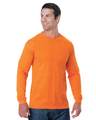 Bayside Men's USA - Made 50/50 Long Sleeve T-Shirt - Bayside 1715 Safety Orange S Long Sleeve T-Shirts