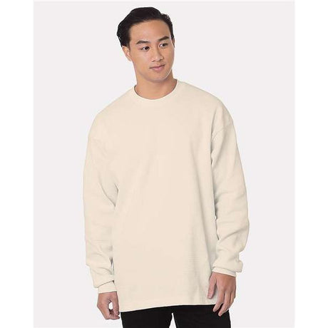 Bayside Men's USA - Made Heavyweight Waffle Knit Thermal - Bayside 8205 Cream S