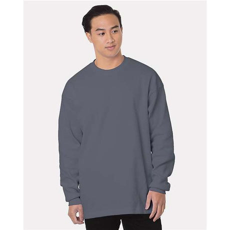 Bayside Men's USA - Made Heavyweight Waffle Knit Thermal - Bayside 8205 Dark Grey S