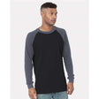 Bayside Men's USA - Made Heavyweight Waffle Knit Thermal Raglan T-Shirt - Bayside 8211 Black/ Dark Grey S Short Sleeve T-Shirts