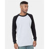 Bayside Men's USA - Made Heavyweight Waffle Knit Thermal Raglan T-Shirt - Bayside 8211 White/ Black S Short Sleeve T-Shirts